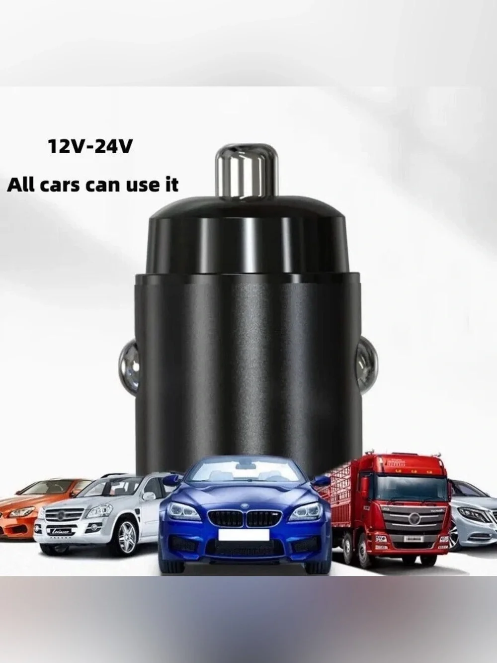 Pull Ring Aluminum Alloy Dual Port USB-C/USB-A PD QC3.0 Car Charger 12V-24V